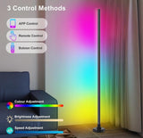 Multicolor aluminum smart RGB LED corner floor lamp with app control and music sync function