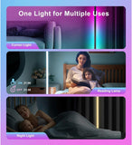 Multicolor aluminum smart RGB LED corner floor lamp with app control and music sync function