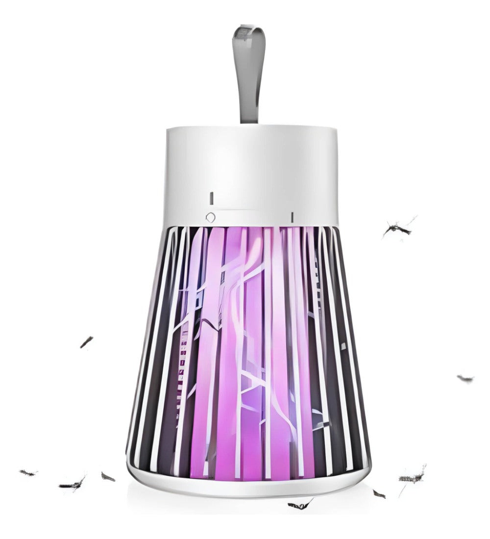White USB powered mosquito lamp that uses UV light to attract and zap flying insects indoors