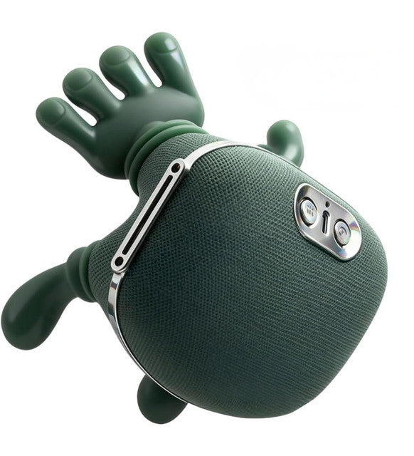 Green polyurethane neck and shoulder massager with dual rotating nodes and adjustable heating zones