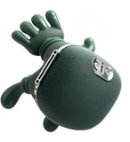 Green polyurethane neck and shoulder massager with dual rotating nodes and adjustable heating zones