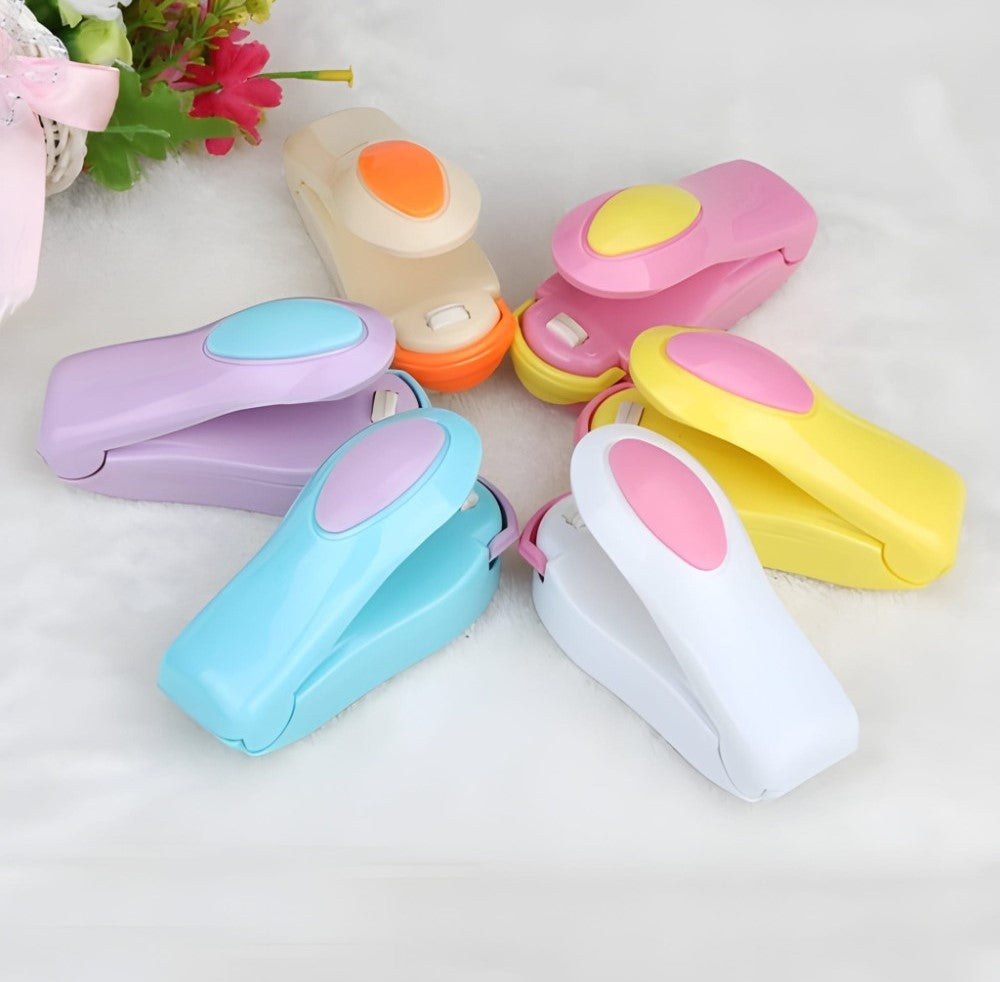 Multicolor portable mini electric heat sealing machine for sealing snack bags and food storage pouches