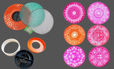 Multicolor plastic rangoli making kit for crafting decorative patterns on floors and walls