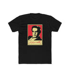 Men's Polyester Printed Round Neck Short Sleeve T-Shirt (Black)