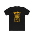 Men's Polyester Printed Round Neck Short Sleeve T-Shirt (Black)