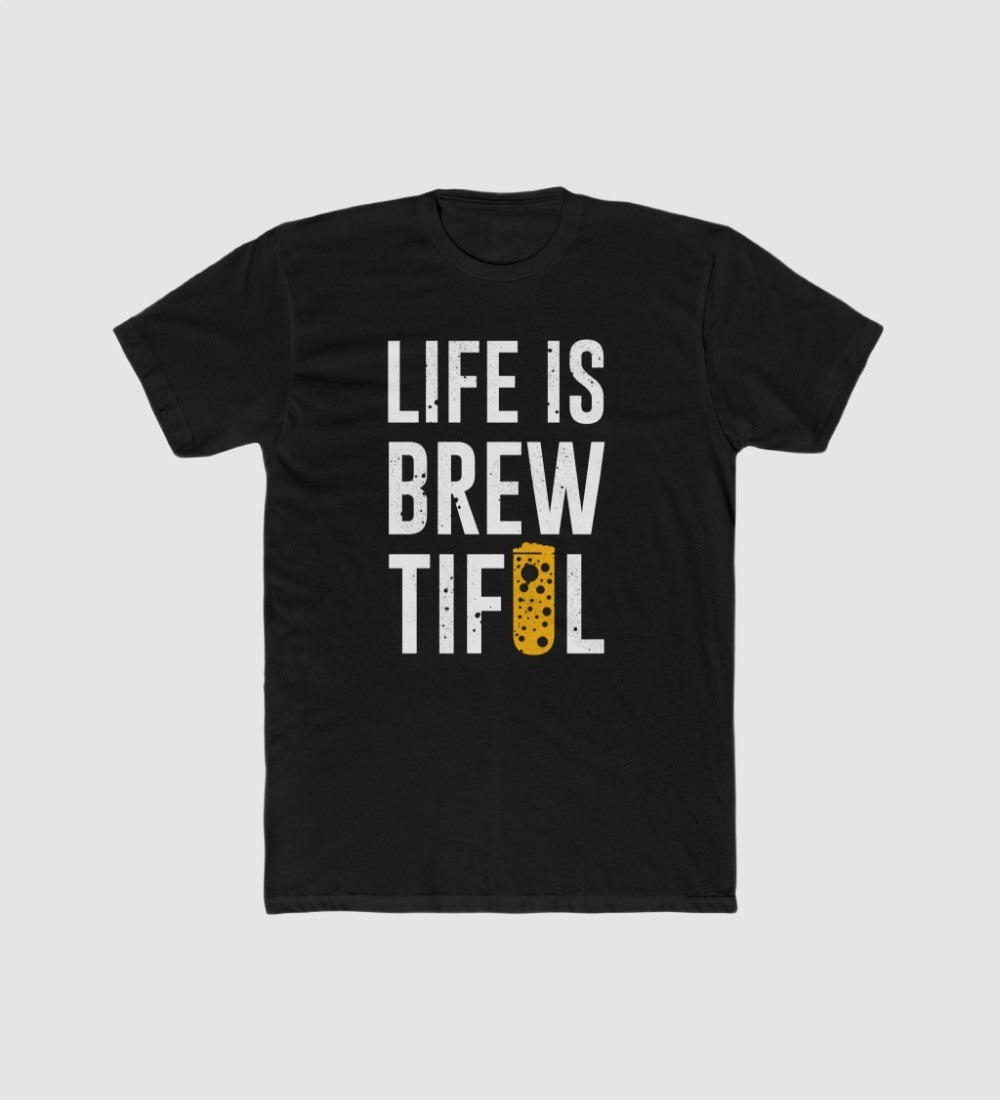 Men's Polyester Printed Round Neck Short Sleeve T-Shirt (Black)