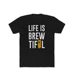 Men's Polyester Printed Round Neck Short Sleeve T-Shirt (Black)