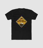 Men's Polyester Printed Round Neck Short Sleeve T-Shirt (Black)