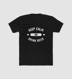 Men's Polyester Printed Round Neck Short Sleeve T-Shirt (Black)