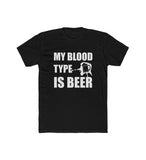 Men's Polyester Printed Round Neck Short Sleeve T-Shirt (Black)