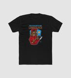 Men's Polyester Printed Round Neck Short Sleeve T-Shirt (Black)