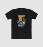 Men's Polyester Printed Round Neck Short Sleeve T-Shirt (Black)