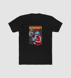 Men's Polyester Printed Round Neck Short Sleeve T-Shirt (Black)