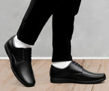Men's Synthetic Leather Solid Lace-Up Formal Shoes (Black)