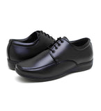Men's Synthetic Leather Solid Lace-Up Formal Shoes (Black)
