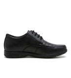 Men's Synthetic Leather Solid Lace-Up Formal Shoes (Black)
