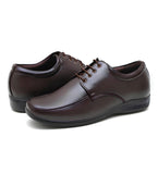 Men's Synthetic Leather Solid Lace-Up Formal Shoes (Brown)
