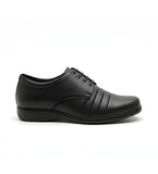 Men's Synthetic Leather Solid Lace-Up Formal Shoes (Black)