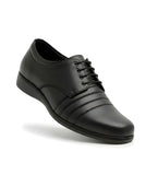 Men's Synthetic Leather Solid Lace-Up Formal Shoes (Black)