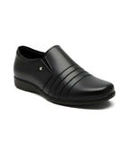 Men's Synthetic Leather Solid Slip-On Formal Shoes (Black)