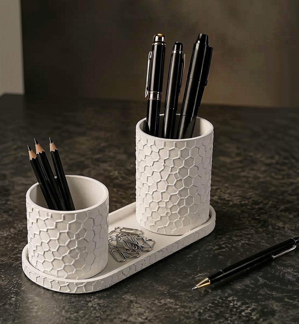 Plastic Honeycomb Desk Organizer (White)