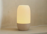 Plastic Table Lamp With Diamond Pattern (White-Grey)