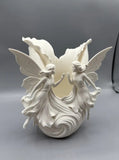 Plastic Twin Fairy Wings Makeup Brush & Vanity Organizer (Off-white)