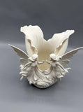 Plastic Twin Fairy Wings Makeup Brush & Vanity Organizer (Off-white)