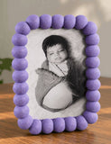 Plastic Bubble-Beaded Picture Frame (Purple)