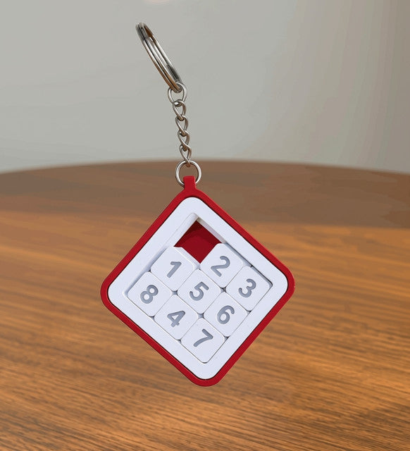 Plastic Puzzle Keychain (Red-White)