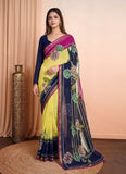 Women's Marshmallow Cotton Floral Printed Saree With Unstitched Blouse - 5.5 Mtr (Multicolor)