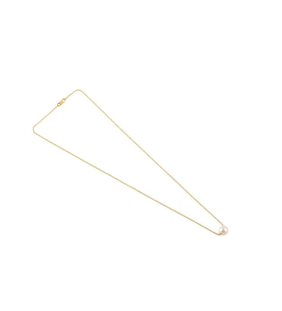 Women's Pack of 2 Brass Gold Plated White Pearl Pendant Necklace (Gold)-PID68280