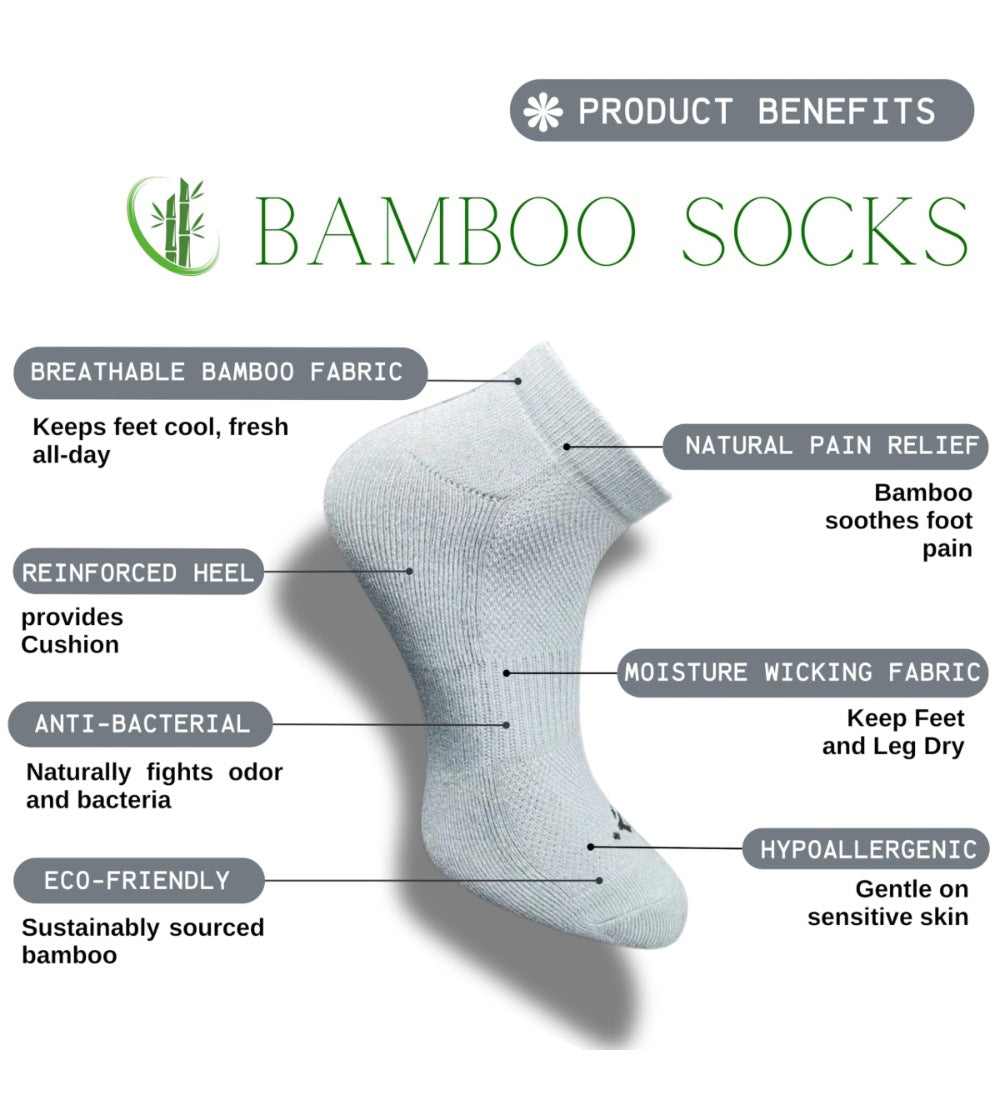 Pack of 3 Unisex Bamboo Blend Solid Low Cut Socks (Light Grey, Dark Grey)