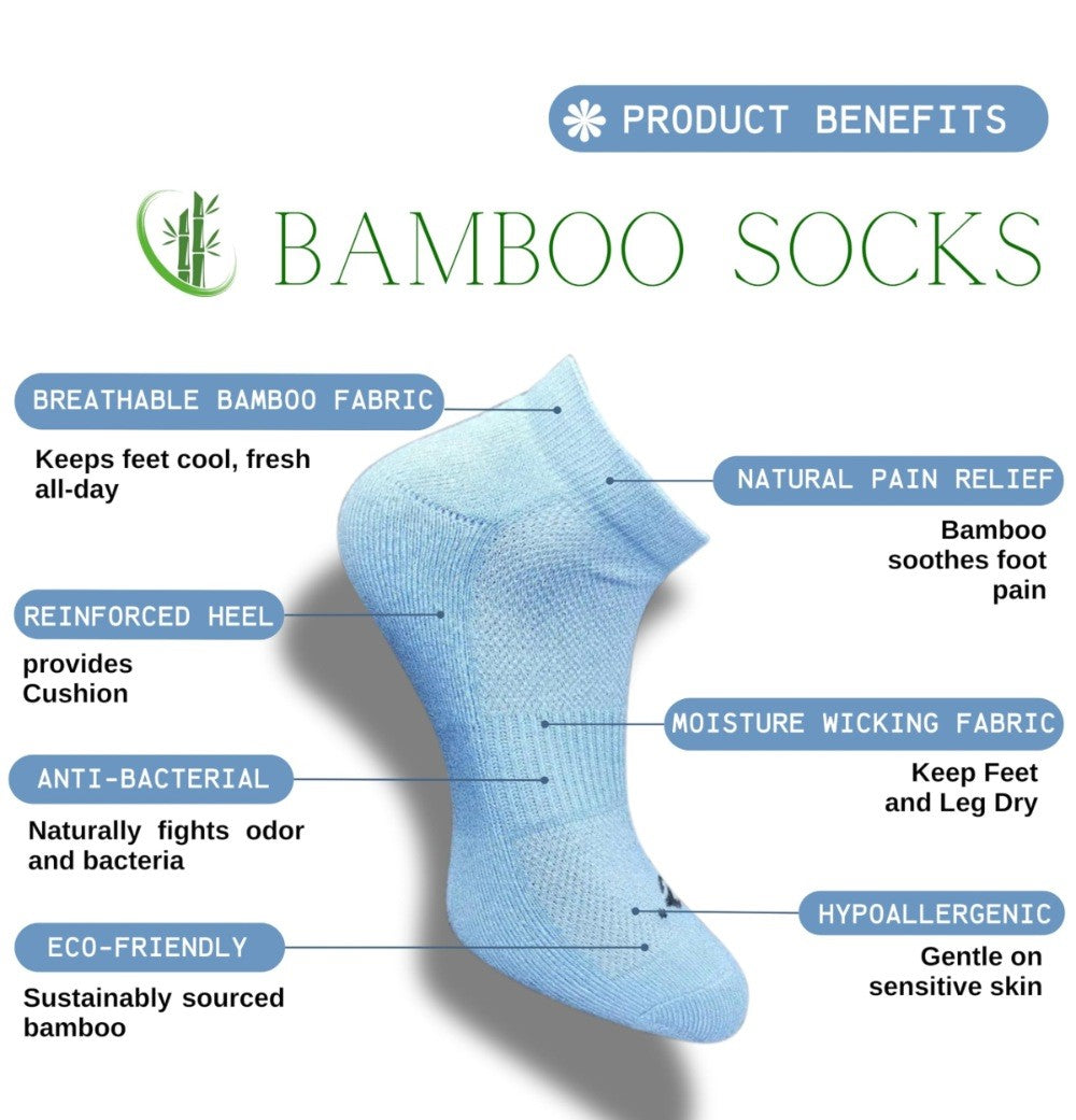 Pack of 3 Unisex Bamboo Blend Solid Low Cut Socks (Multicolor)