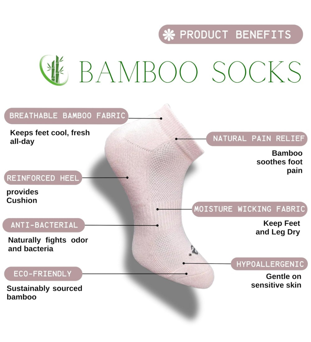 Pack of 3 Unisex Bamboo Blend Solid Low Cut Socks ( Light Peach, Black)