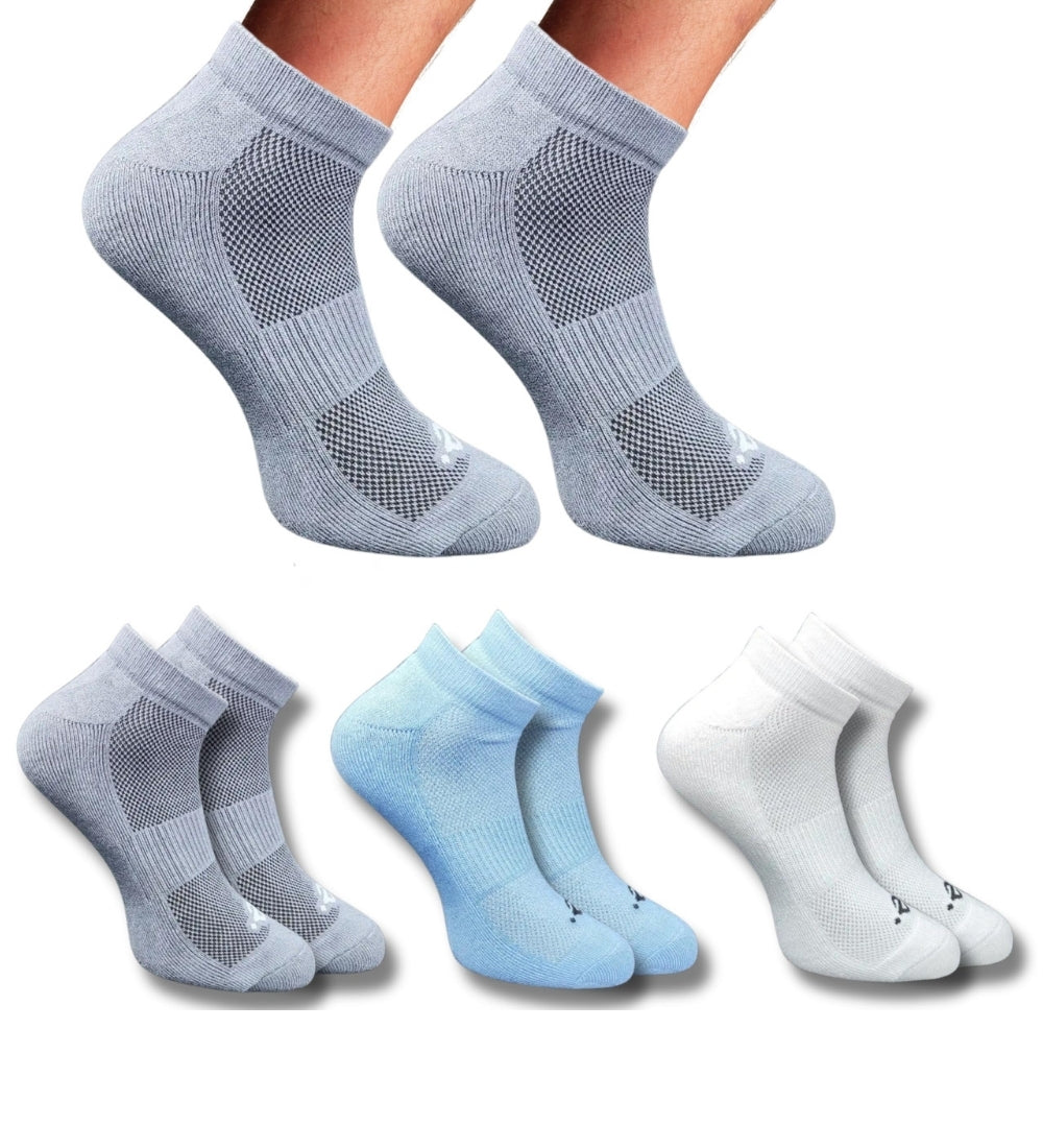 Pack of 3 Unisex Bamboo Blend Solid Low Cut Socks (Multicolor)
