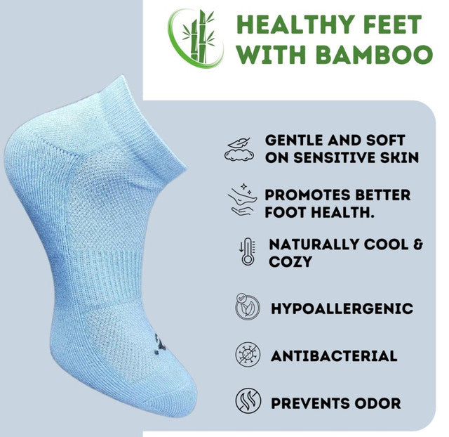 Pack of 3 Unisex Bamboo Blend Solid Low Cut Socks (Multicolor)