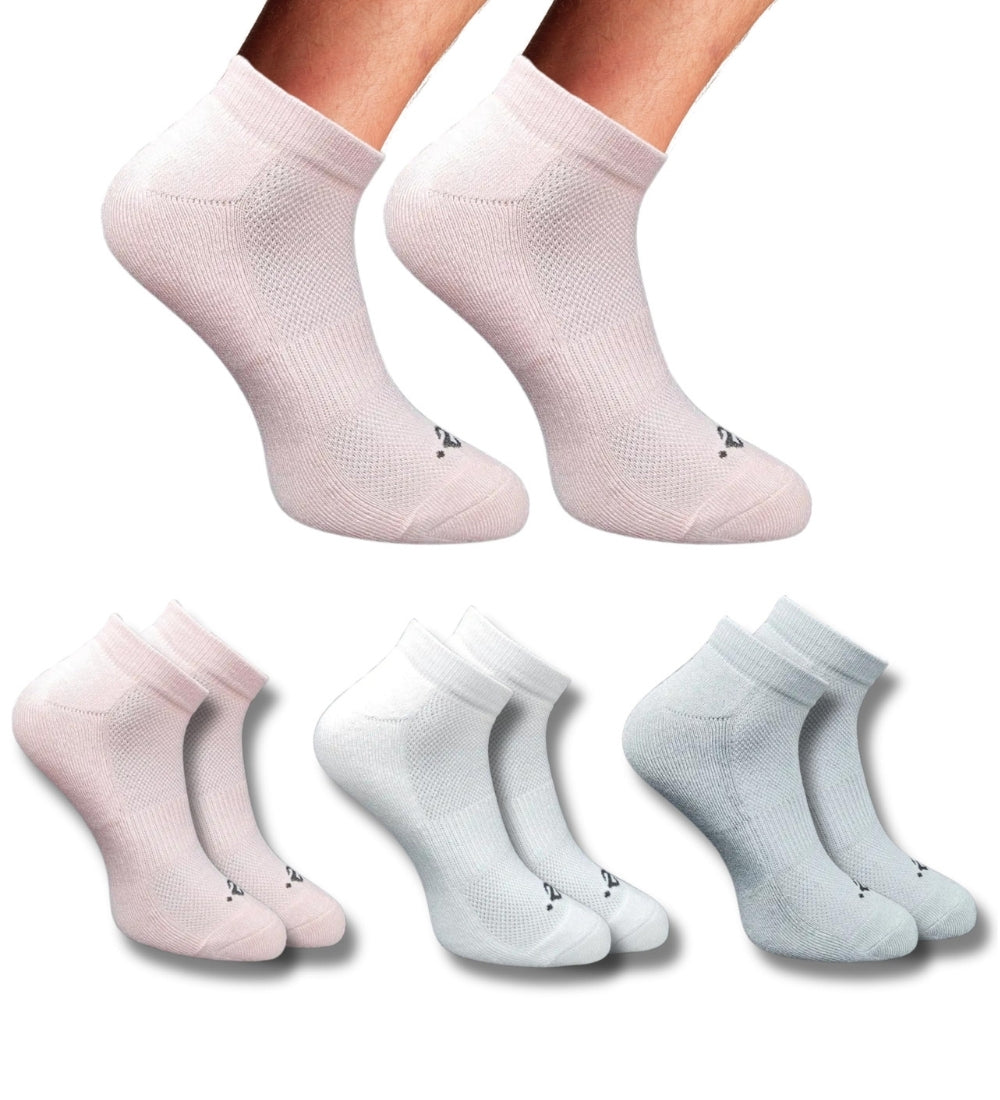 Pack of 3 Unisex Bamboo Blend Solid Low Cut Socks (Multicolor)