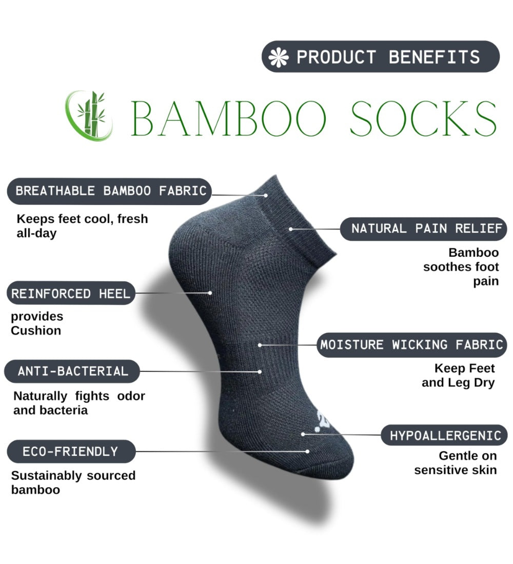 Pack of 3 Unisex Bamboo Blend Solid Low Cut Socks (Multicolor)