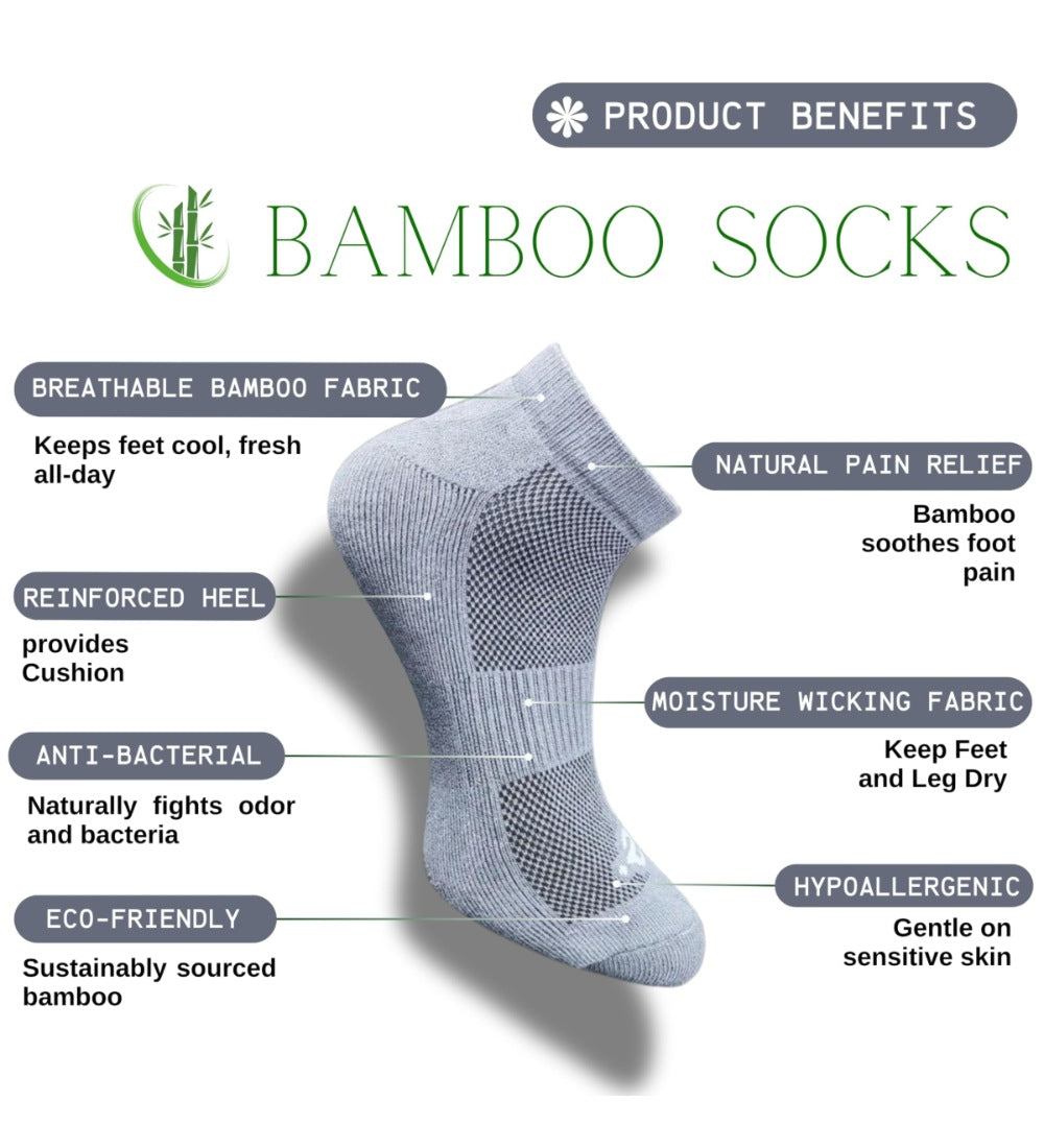 Pack of 3 Unisex Bamboo Blend Solid Low Cut Socks (Dark Grey)