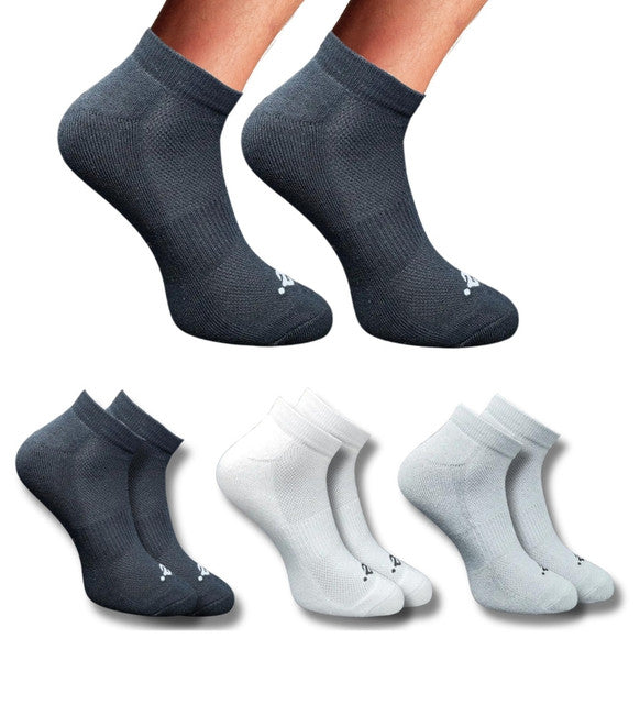 Pack of 3 Unisex Bamboo Blend Solid Low Cut Socks (Multicolor)