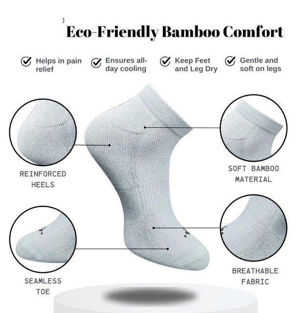 Pack of 3 Unisex Bamboo Blend Solid Low Cut Socks (Multicolor)