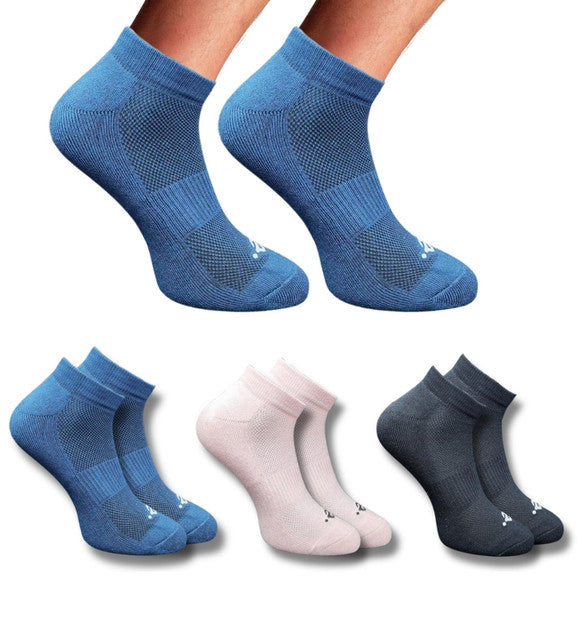 Pack of 3 Unisex Bamboo Blend Solid Low Cut Socks (Multicolor)