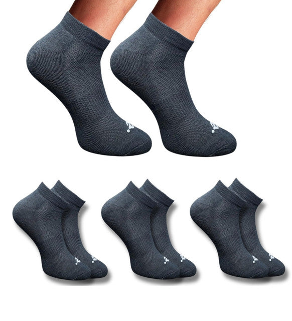 Pack of 3 Unisex Bamboo Blend Solid Low Cut Socks (Black)