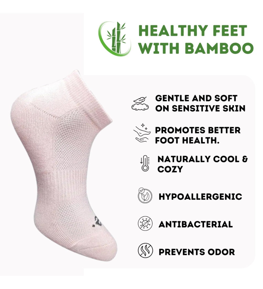 Pack of 3 Unisex Bamboo Blend Solid Low Cut Socks (Light Peach, Dark Grey)