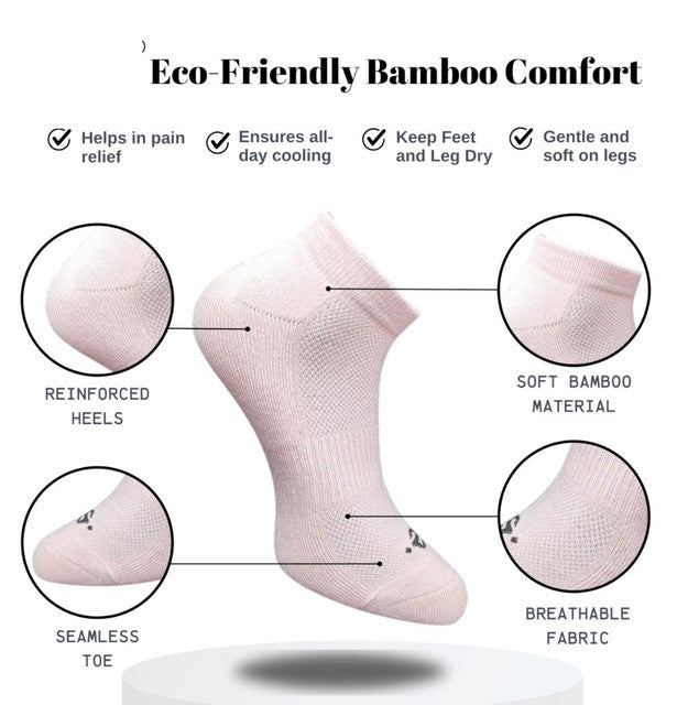 Pack of 3 Unisex Bamboo Blend Solid Low Cut Socks (Light Peach)