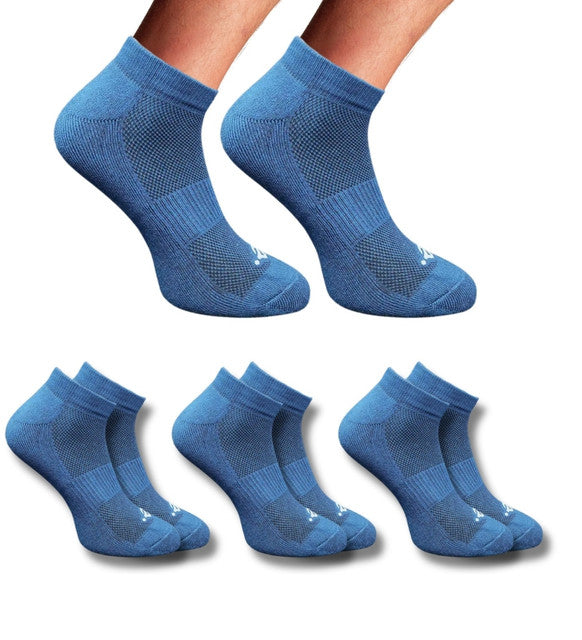 Pack of 3 Unisex Bamboo Blend Solid Low Cut Socks (Navy Blue)