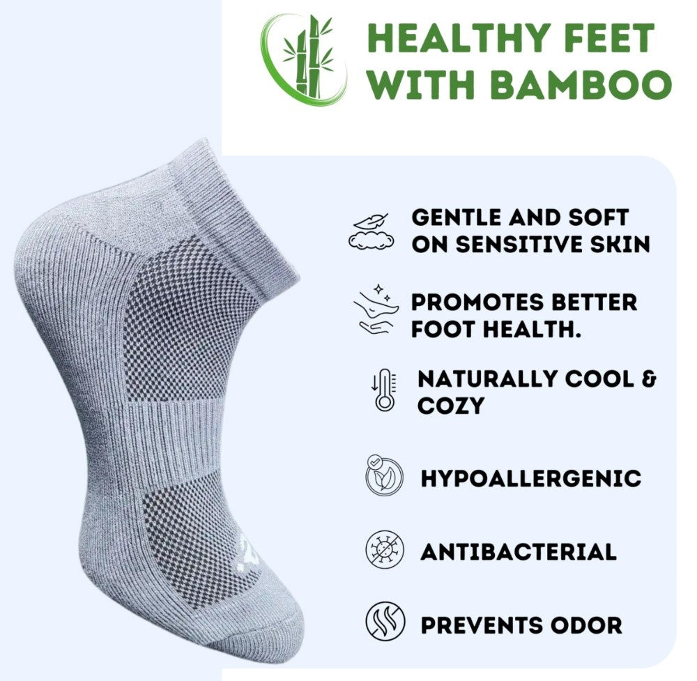 Pack of 3 Unisex Bamboo Blend Solid Low Cut Socks (Dark Grey, Light Grey)