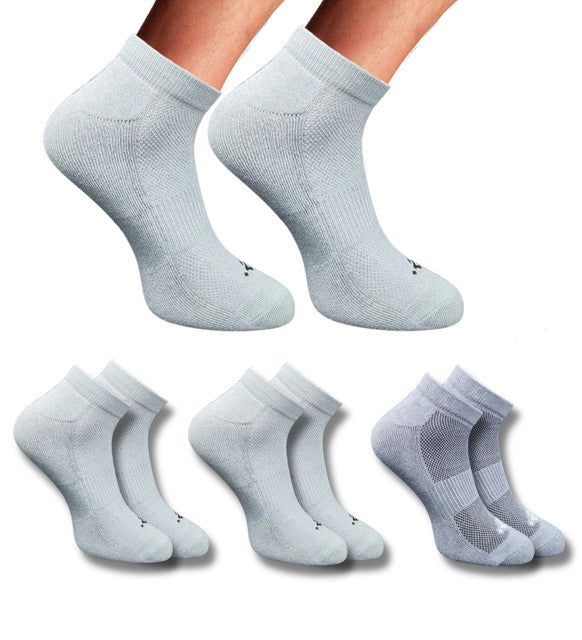 Pack of 3 Unisex Bamboo Blend Solid Low Cut Socks (Light Grey, Dark Grey)