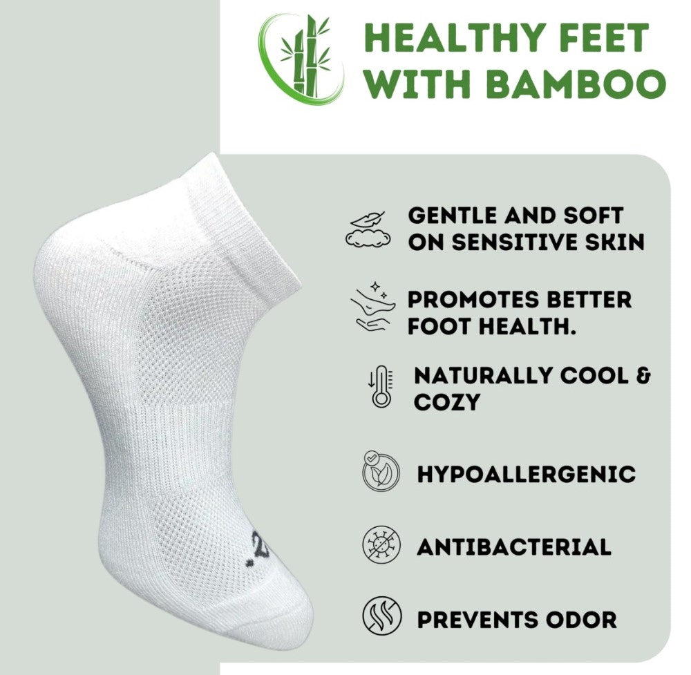 Pack of 3 Unisex Bamboo Blend Solid Low Cut Socks (Off White, Olive)